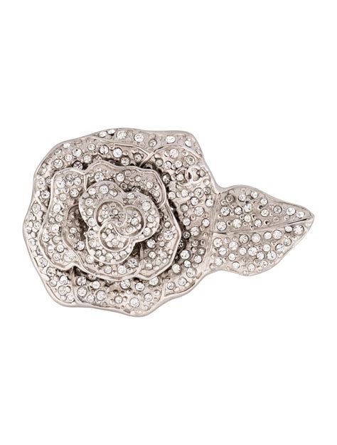 chanel camellia crystal brooch